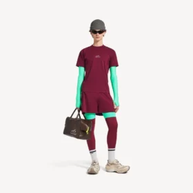 Techwear-short voor heren in bordeauxrood/aqua