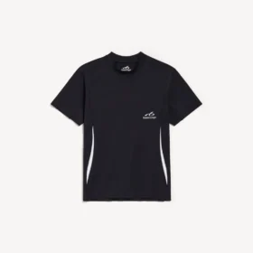 Techwear-T-shirt met korte mouwen voor heren in marineblauw/wit