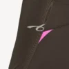 Techwear-top met lange mouwen voor dames in kaki-bruin/neonroze