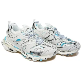 Track 1.0 Sneakers “Wit-blauw mesh en nylon graffiti” 542023W3SRA9014