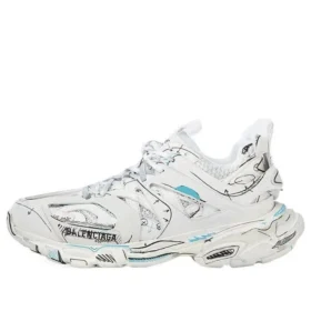 Track 1.0 Sneakers “Wit, blauw, mesh en nylon met graffiti” 542436W3SRA9014
