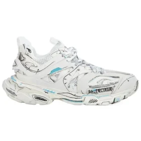 Track 1.0 Sneakers “Wit, blauw, mesh en nylon met graffiti” 542436W3SRA9014