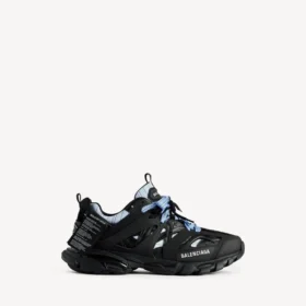 Track-shirt-Sneaker voor heren in zwart/blauw