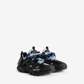 Track-shirt-Sneaker voor heren in zwart/blauw