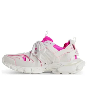 Track Sock Sneakers “Wit en neonroze gebreid en nylon” 736328W3SKC9055