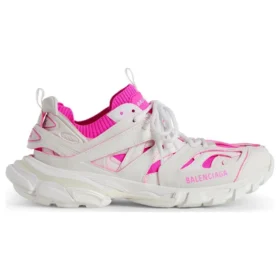 Track Sock Sneakers “Wit en neonroze gebreid en nylon” 736328W3SKC9055