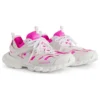 Track Sock Sneakers “Wit en neonroze gebreid en nylon” 736328W3SKC9055