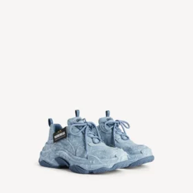 Triple S canvas sneaker voor heren in blauw
