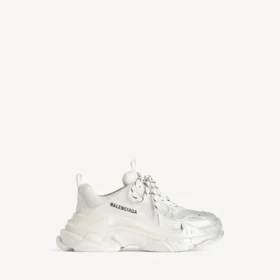 Triple S Glitter Spray-Sneaker voor dames in wit/zilver