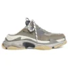 Triple S-muiltjes “Grijsblauw met dubbel schuim en mesh” 755687W3SM11259
