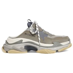 Triple S-muiltjes “Grijsblauw met dubbel schuim en mesh” 755687W3SM11259