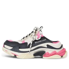 Triple S-muiltjes “Wit, roze en zwart, dubbel schuim en mesh” 755686W3SM15671