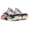 Triple S-muiltjes “Wit, roze en zwart, dubbel schuim en mesh” 755686W3SM15671