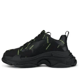 Triple S-Sneaker “Allover Logo – Zwart Fluo Geel” 536737W2FA11070