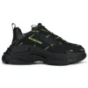 Triple S-Sneaker “Allover Logo – Zwart Fluo Geel” 536737W2FA11070