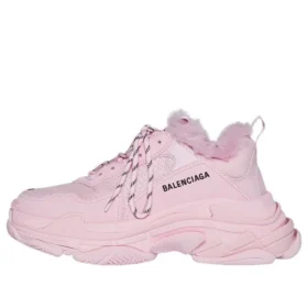 Triple S-sneaker met nepbont “Pink” 668562W3CQ55000