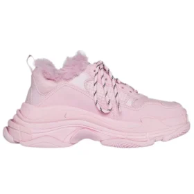 Triple S-sneaker met nepbont “Pink” 668562W3CQ55000