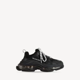 Triple S-Sneaker voor dames met doorzichtige zool in zwart