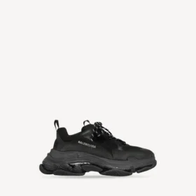 Triple S-Sneaker voor heren met doorzichtige zool in zwart