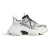 Triple S-Sneakers “Zwart, wit en zilver, dubbel schuim en mesh” 536737W2FWM8191