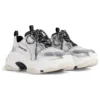 Triple S-Sneakers “Zwart, wit en zilver, dubbel schuim en mesh” 536737W2FWM8191