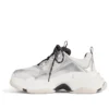 Triple S-Sneakers “Zwart Wit Zilver Dubbel schuim en mesh” 524039W2FWM8191