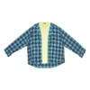Trompe-l’œil geruit overhemd en T-shirt “Blue Neon Yellow” 699371TMM116305