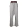 Trompe L’oeil-joggingbroek met dubbele tailleband “Rood Grijs” 662627TKM366100