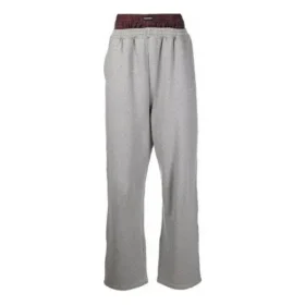 Trompe L’oeil-joggingbroek met dubbele tailleband “Rood Grijs” 662627TKM366100