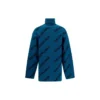 Trui met col en all-over logo “Petrol Blue” 657402T15672470