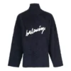 Trui met col en gekrabbeld logo van geborsteld katoen “Navy” 625935T31828065