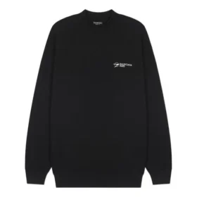 Trui met geborduurd logo, medium pasvorm “Zwart” 652981TKV871070