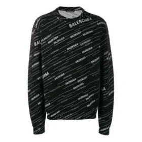 Trui met jacquardlogo en ronde hals “Black” 555381T15241070