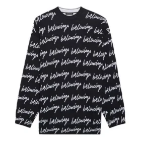 Trui met logo over het hele oppervlak “Black” 625984T31841070
