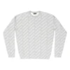 Trui met logo over het hele oppervlak en ronde hals “Light Grey White” 702952T32331461