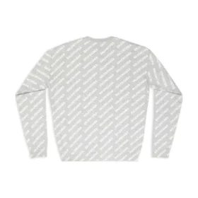 Trui met logo over het hele oppervlak en ronde hals “Light Grey White” 702952T32331461