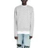 Trui met logo over het hele oppervlak en ronde hals “Light Grey White” 702952T32331461