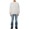 Trui met logo over het hele oppervlak en ronde hals “White Black” 702952T32339054