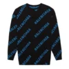 Trui met ronde hals en all-over logo “Black Blue” 625970T31781165
