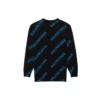 Trui met ronde hals en all-over logo “Black Blue” 625970T31781165