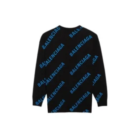 Trui met ronde hals en all-over logo “Black Blue” 625970T31781165