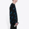 Trui met ronde hals en all-over logo “Black Blue” 625970T31781165