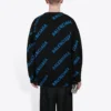 Trui met ronde hals en all-over logo “Black Blue” 625970T31781165