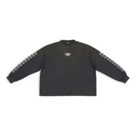 Trui met ronde hals en geborduurde BB op de mouw “Washed Black White” 699191TMVG79034
