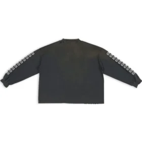 Trui met ronde hals en geborduurde BB op de mouw “Washed Black White” 699191TMVG79034