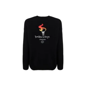 Trui met ronde hals voor de Olympische Spelen in Parijs “Zwart” 621032T41041070