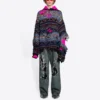 Trui van wolmix met vervaagde Fair Isle-print “Blue” 662518T16028088