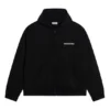 Turn hoodie met rits, wijde pasvorm “Zwart” 674719TLVB49034