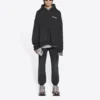 Turn hoodie met rits, wijde pasvorm “Zwart” 674719TLVB49034