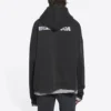 Turn hoodie met rits, wijde pasvorm “Zwart” 674719TLVB49034